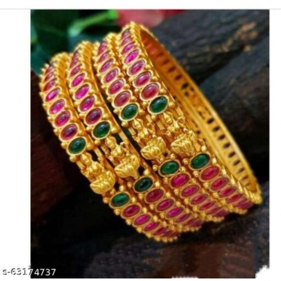 Kemp Stone Laxmi Bangles Set Of 4