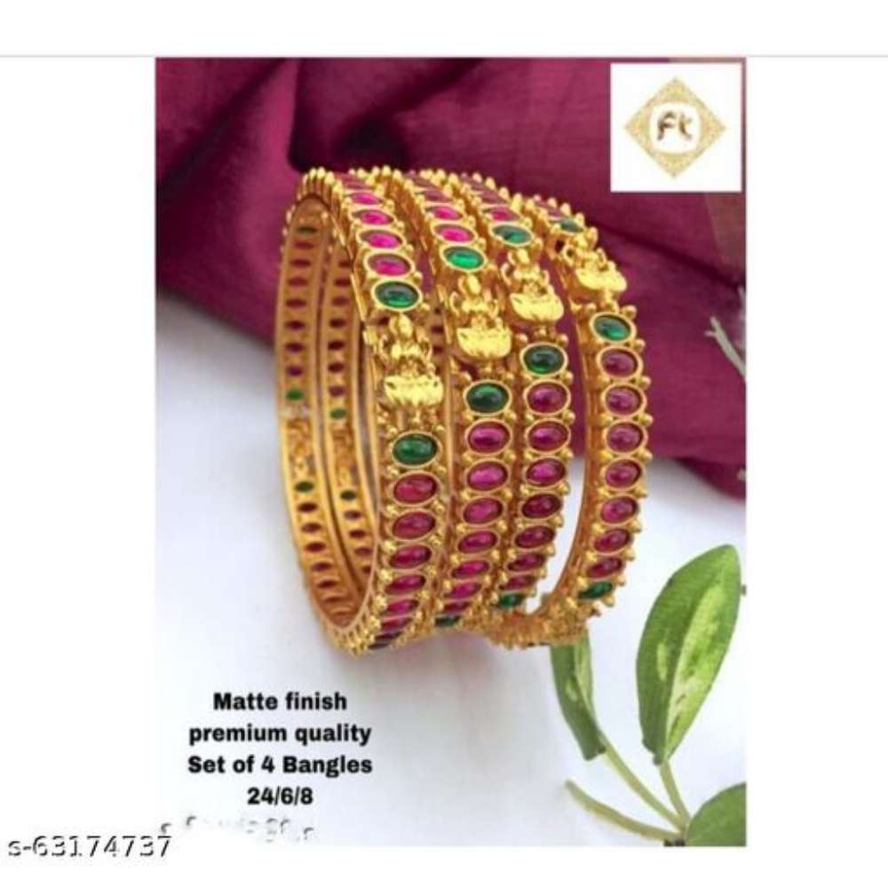 Kemp Stone Laxmi Bangles Set Of 4