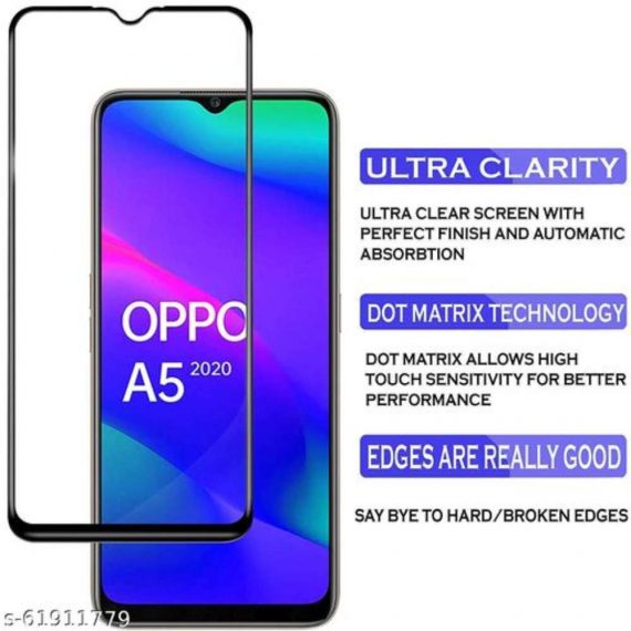 MAXBOOST® Tempered Glass Case Friendly 11D Screen Protector Compatible For Oppo A5 2020 (Black, Pack of 1) Edge to Edge Coverage with Easy Installation Kit