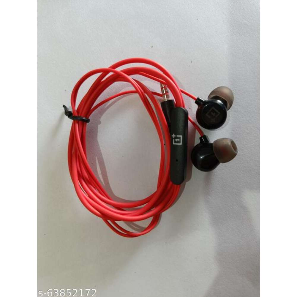 One Plus Red Wired Earphone With High Qulity Sound And Bass