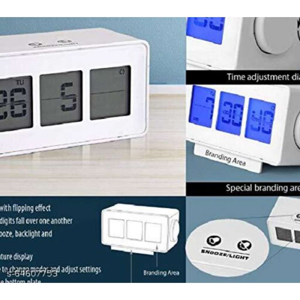 Flip Display Clock With Touch Light / Snooze Function