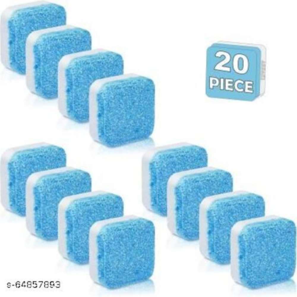 WAIT2SHOP Anti-Bacterial Washing Machine Tank Cleaner Effervescent Tablet for All Company Front & Top Load Machine,Descaling Powder Tablet Perfectly Cleaning Tub & Drum Stain Remover (20 Tablet)
