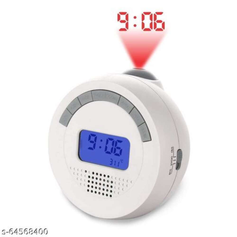 Round Digital Clock With Backlight, Projection Clock And FM