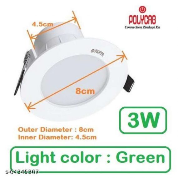 Polycab Scintillate Integral LED Downlight(Green) (3W)