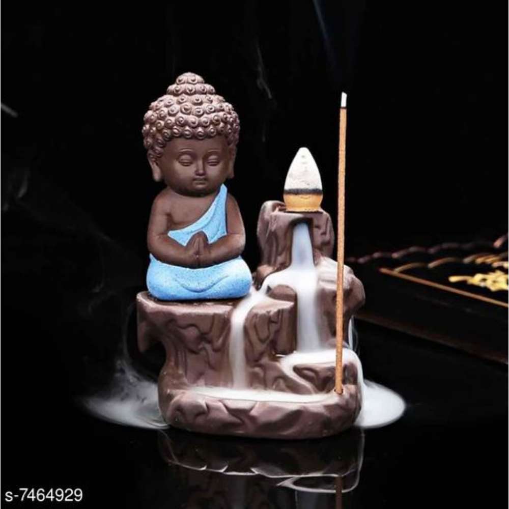 Handicrafts Villa Ceramic Showpiece Figurine (7 x 7 x 12, Blue)