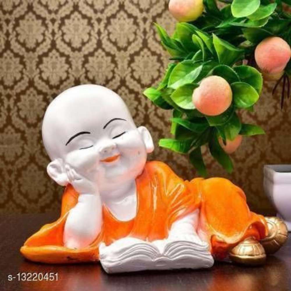 Handicraft Religious Idols of Meditating Baby Monk laughing Buddha Statue
