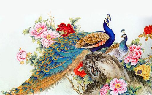 Walltech Royal Peacock Wall Sticker