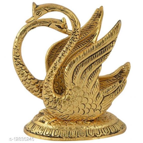 Oxidize Metal Decorative Golden Swan Duck Shape Napkin, Tissue Paper Holder for Dining Table (Size L*B*H :10 x 7 x 11 cm, Golden)