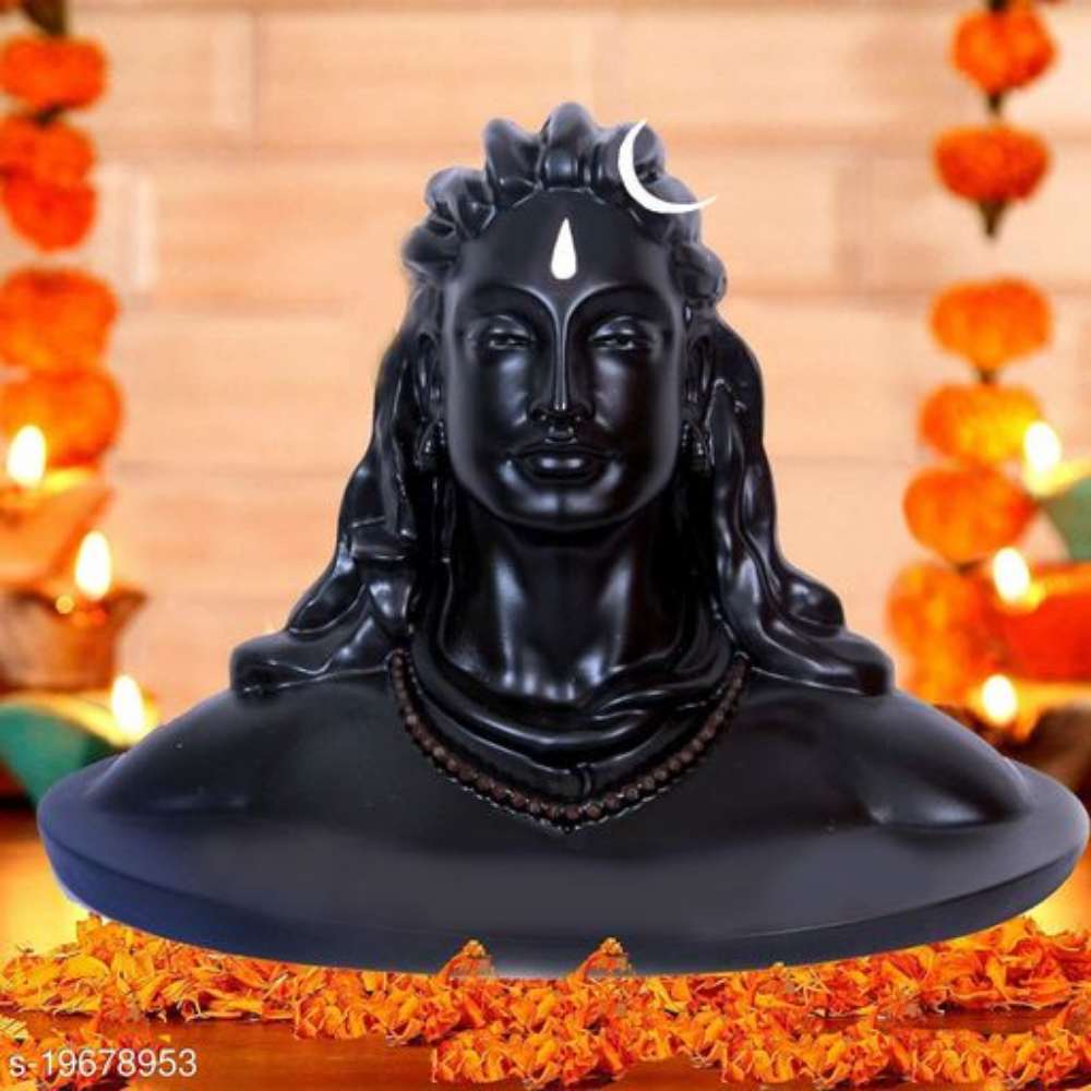 Jaipur Ace Adiyogi Lord Shankar Idol for Home Decor, Gift & Pooja, Matte Black, 16.5 cm x 11 cm x 13 cm | Made in India