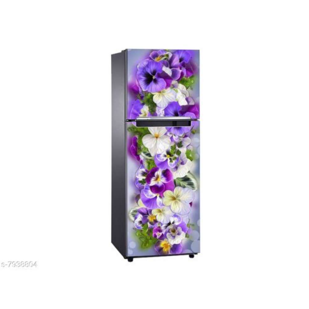 DivineDesigns Purple Flowers Fridge Sticker | Wall Sticker for Living Room/Bedroom/Office and All Decorative Stickers(LXBXH)61X0.5X152cm