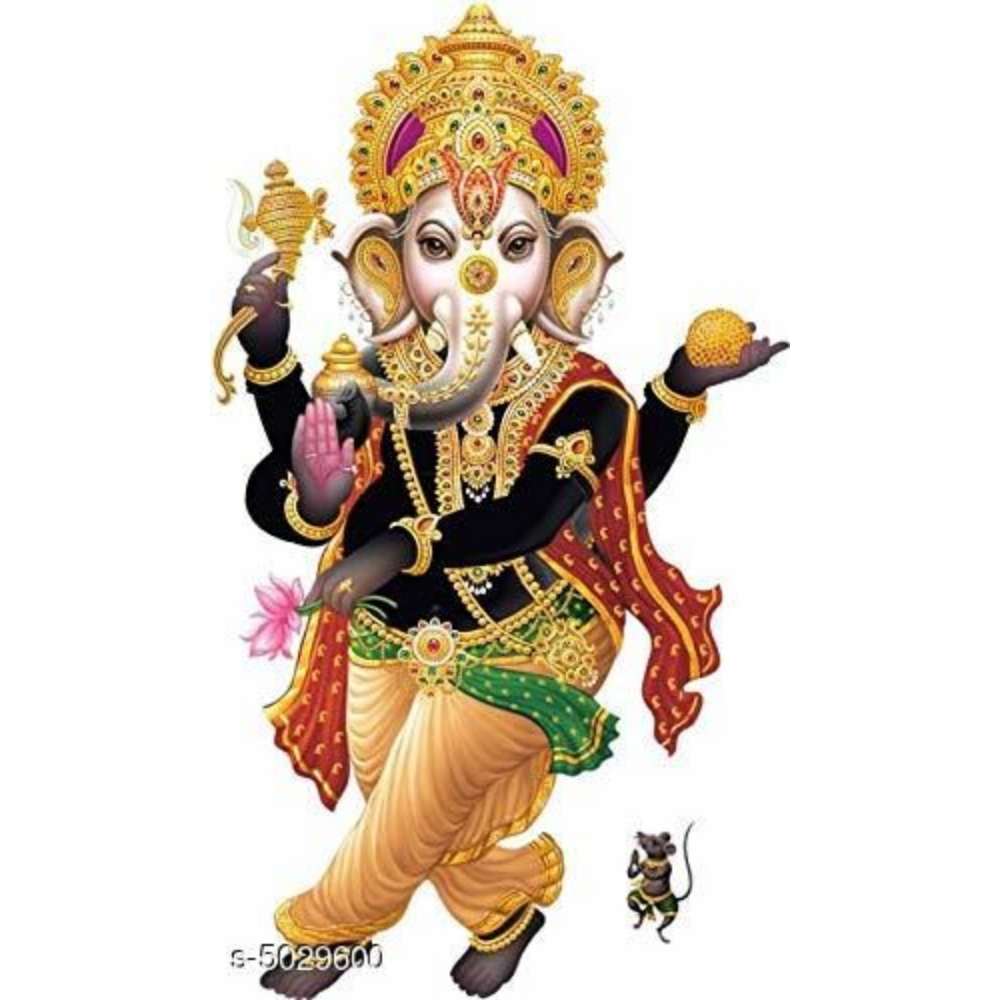 Rangoli god & God's Large Dancing Ganesha Modern Art Wall Sticker