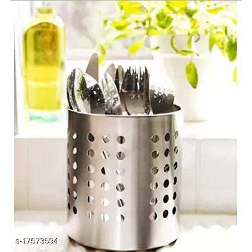 Stainless Steel Spoon, Cutlery, Pen, Brush Holder (Set of 1)
