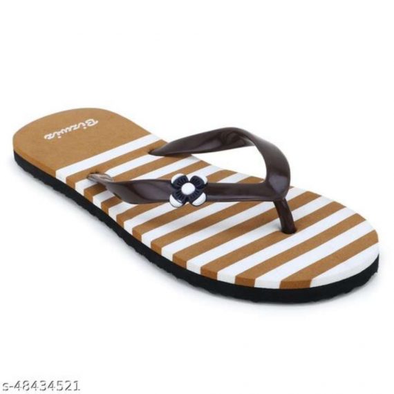 Stylish & Comfortable Brown Fabrication Slippers / Flip Flop for Women