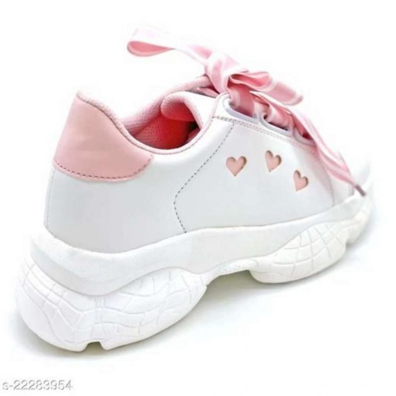 Hasten Attractive Women's Syntethic Leather White Casual Shoes