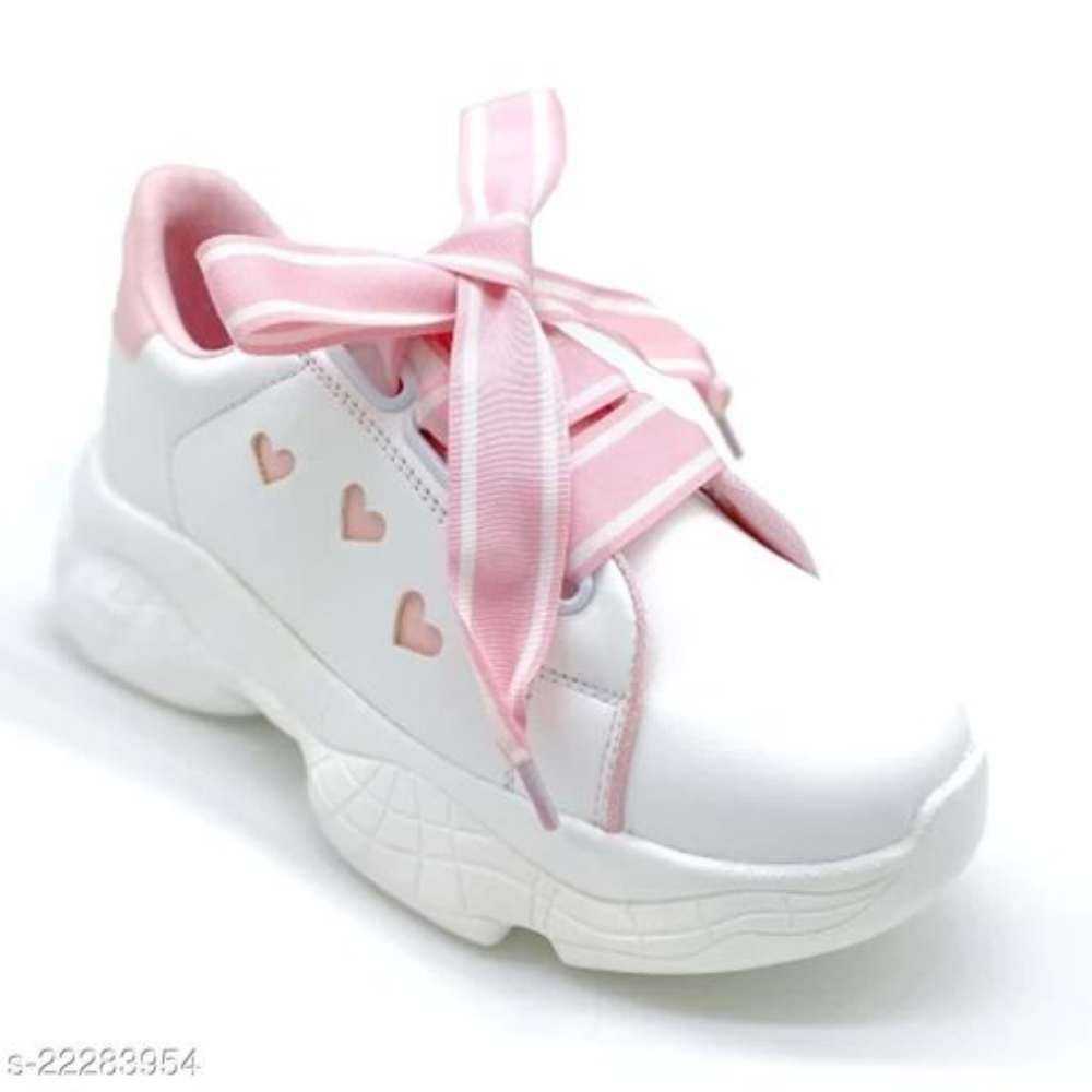 Hasten Attractive Women's Syntethic Leather White Casual Shoes