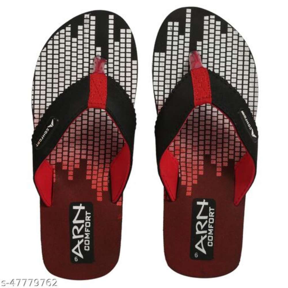 ARN COMFORT Stylish Men's Light Weight Black Slippers
