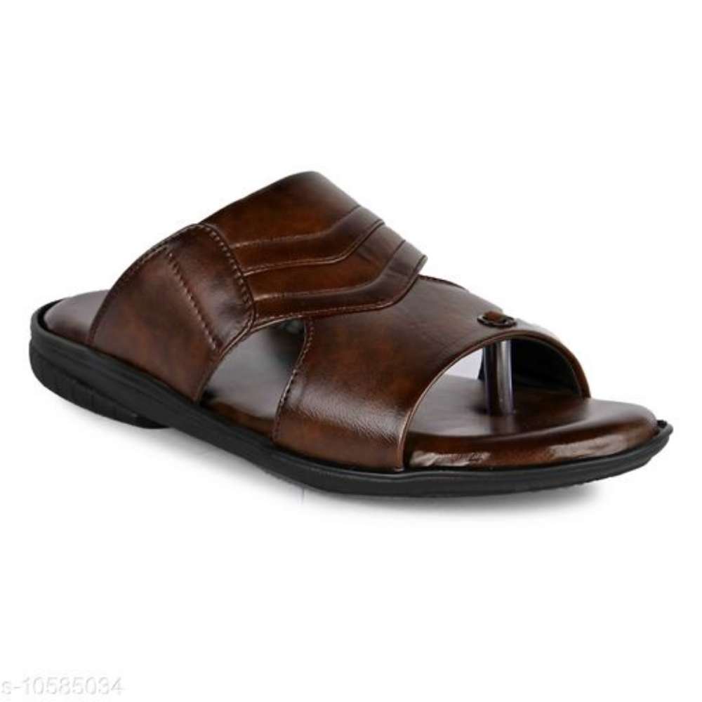 Stylish Men's PVC Brown Flipflops