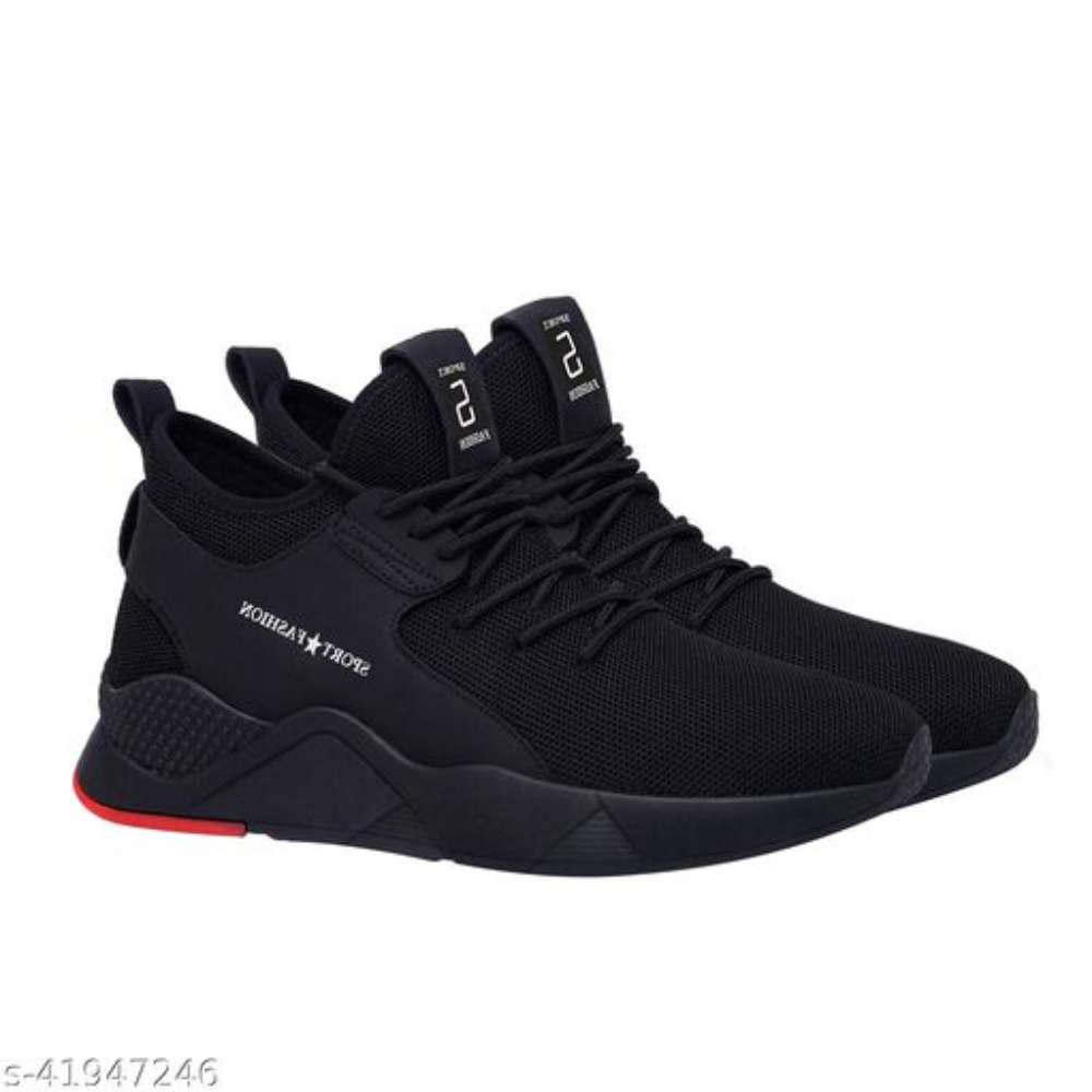 Nobelite New Stylish Sports and Running shoes for Men Running Shoes Lace-Up Men (Black)