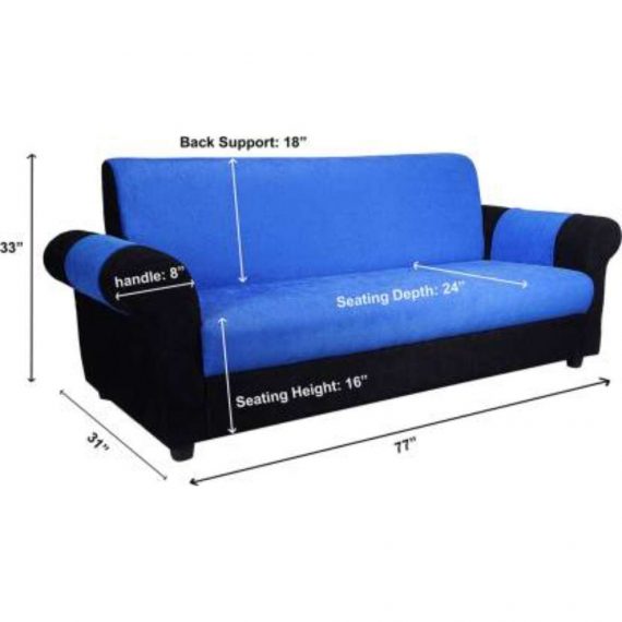 Fabric 3 + 1 + 1 Blue Black Sofa Set (Delivery condition - DIY(Do-It-Yourself))