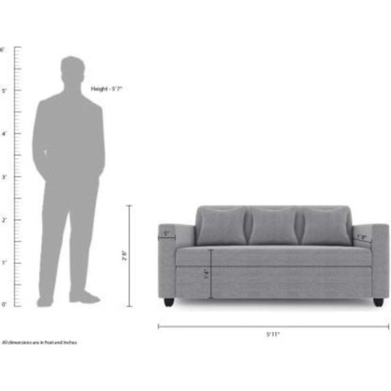 Fabric 3 + 1 + 1 Light Grey Sofa Set (Delivery condition - DIY(Do-It-Yourself))