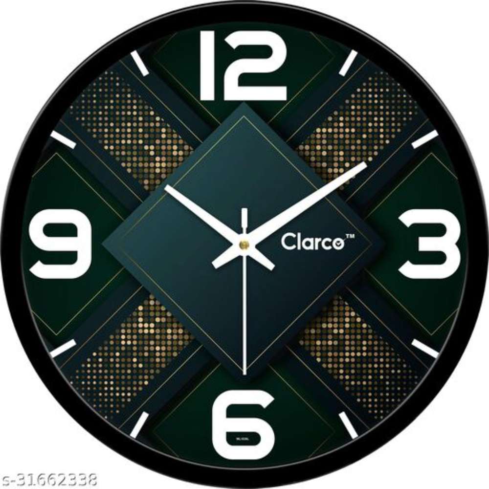 Clarco Brand Big Size Designer Analogue Round Plastic Wall Clock with Glass for Home/Living Room/Bedroom/Kitchen/Office(WL_1039L)