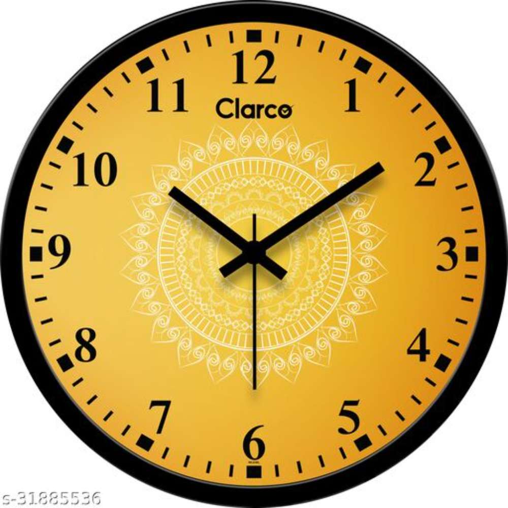 Clarco Brand Big Size Designer Analogue Round Plastic Wall Clock with Glass for Home/Living Room/Bedroom/Kitchen/Office(WL_836L)