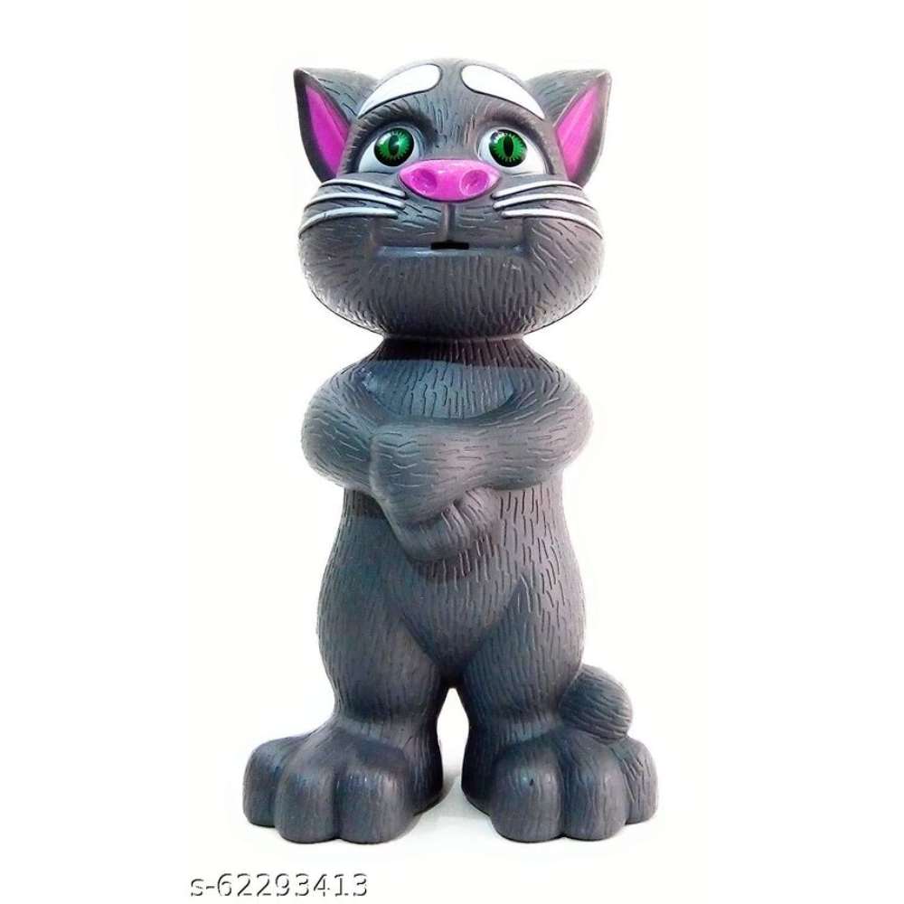 SARJUDAS ENTERPRISE Talking Tom Speaking Cat Voice Repeat with Touch Recording Story Rhymes and Songs Toy for Kids Intelligent Repeats What You Say - Birthday Gift Boy Girl Color May Vary (Multi-Color)
