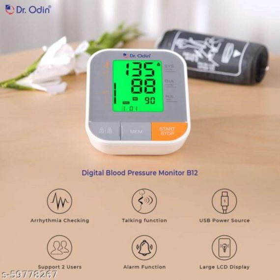 Dr Odin B12 Fully Automatic Digital Blood Pressure Machine/Monitor with Alarm &Talking Function CE & ISO Certified
