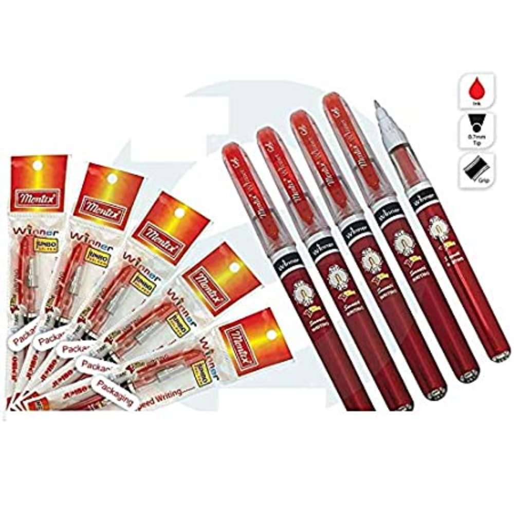 Montex Winner Gel Pen, Red (Pack of 20)