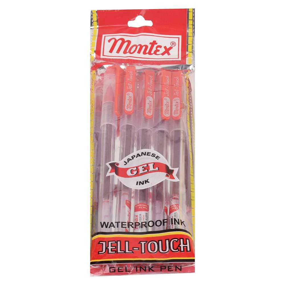 Montex Jell Touch Pen, Red (Pack of 20)