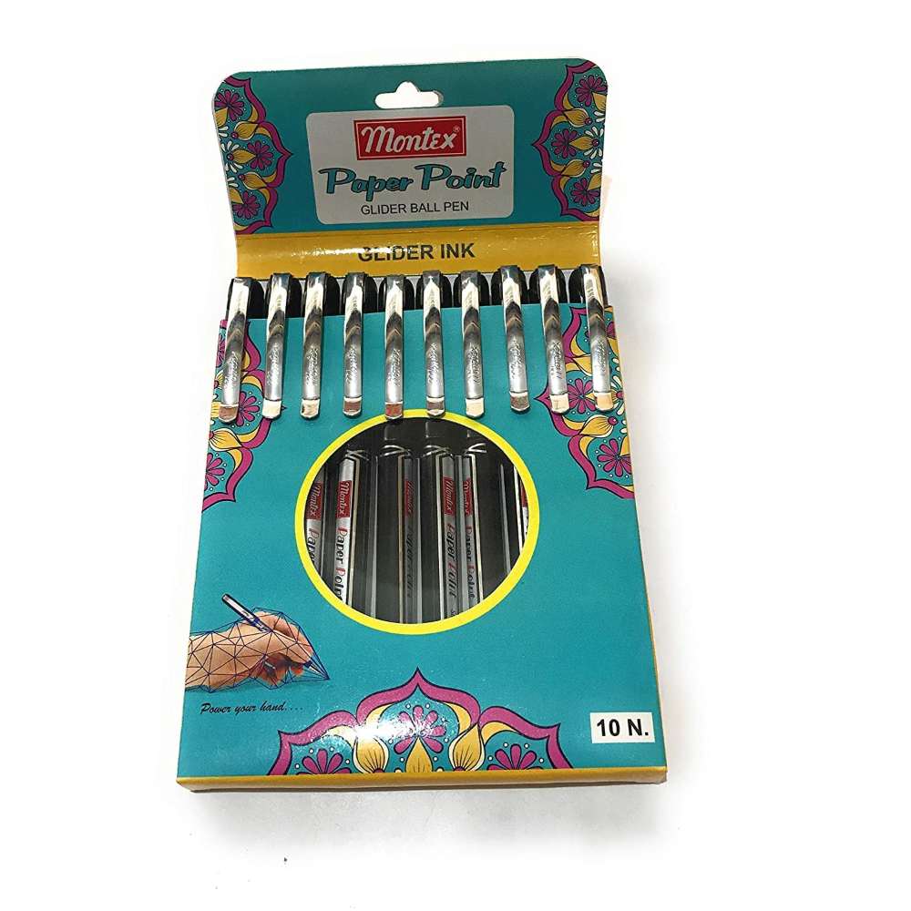 Montex Paper Point Glider Ball Pen Blue (Pack of 10)