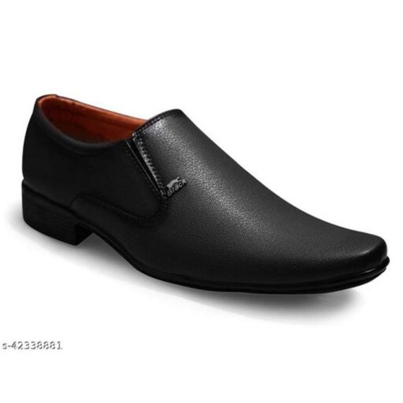 Feetway Without Lace Designer Office Wear Slip On Formal Shoes Stylish Wedding Executive Shoes Black