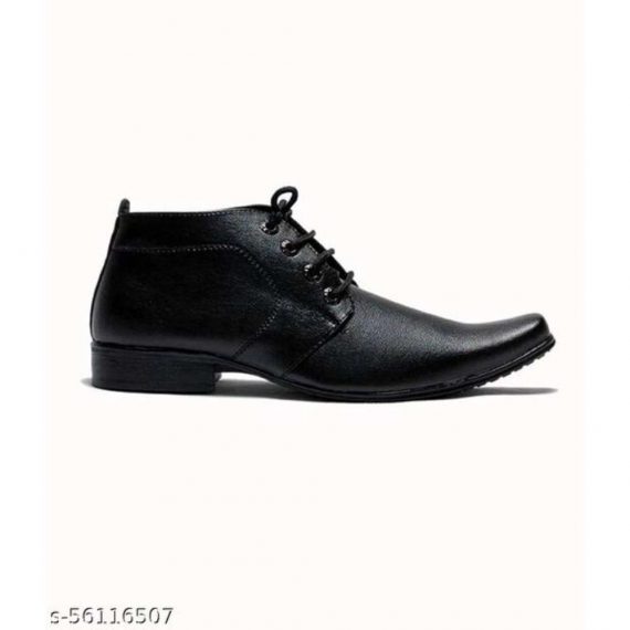 FANCY FUN Men's Synthetic Leather Black Formal Shoes for Men