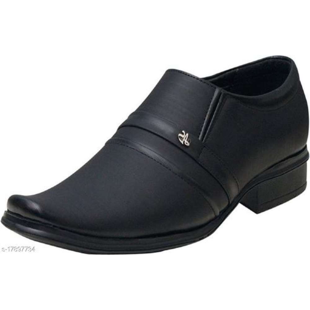 NMT Men's Black Synthetic Leather Formal Shoes
