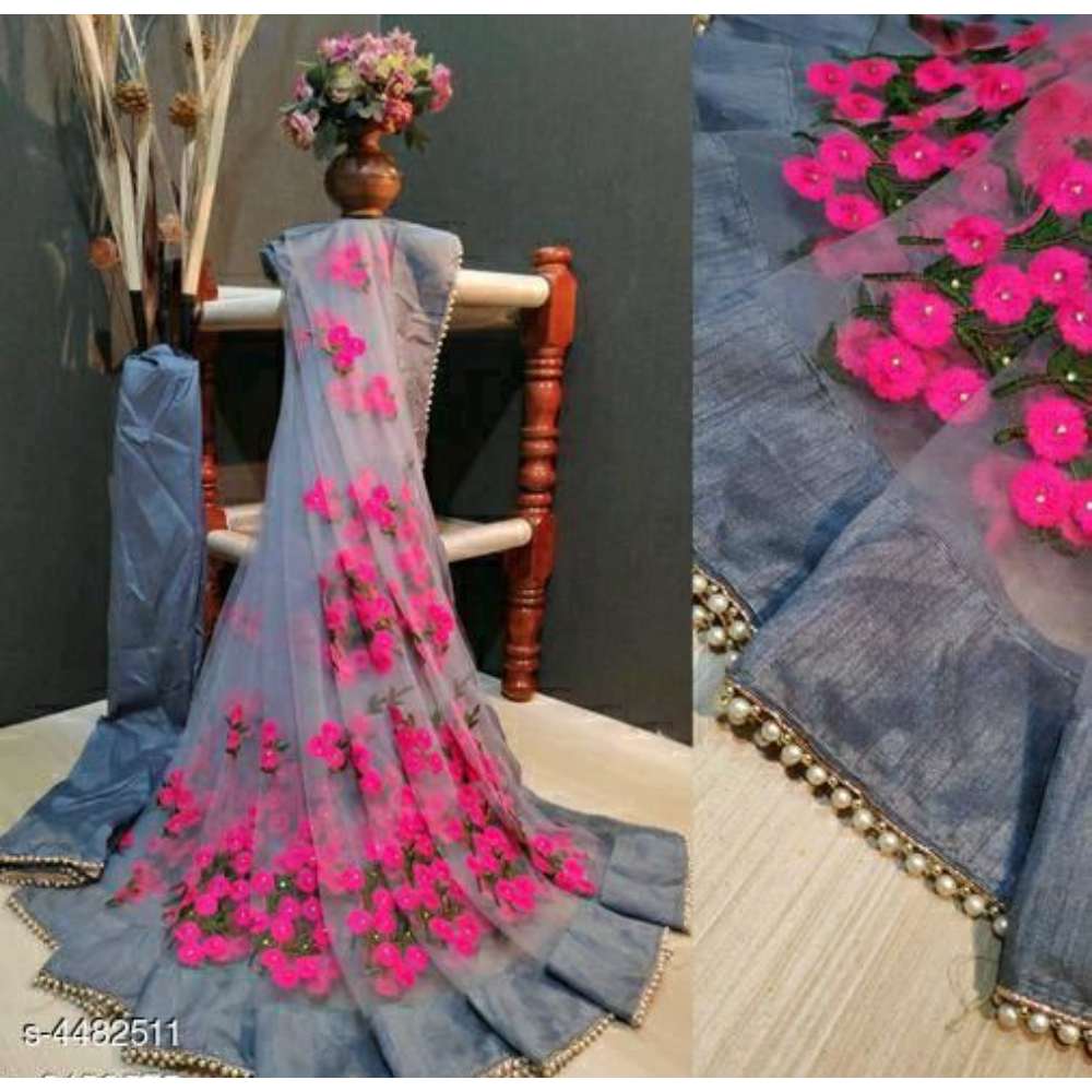 Aathmika Intricate Net Embroidery Sarees