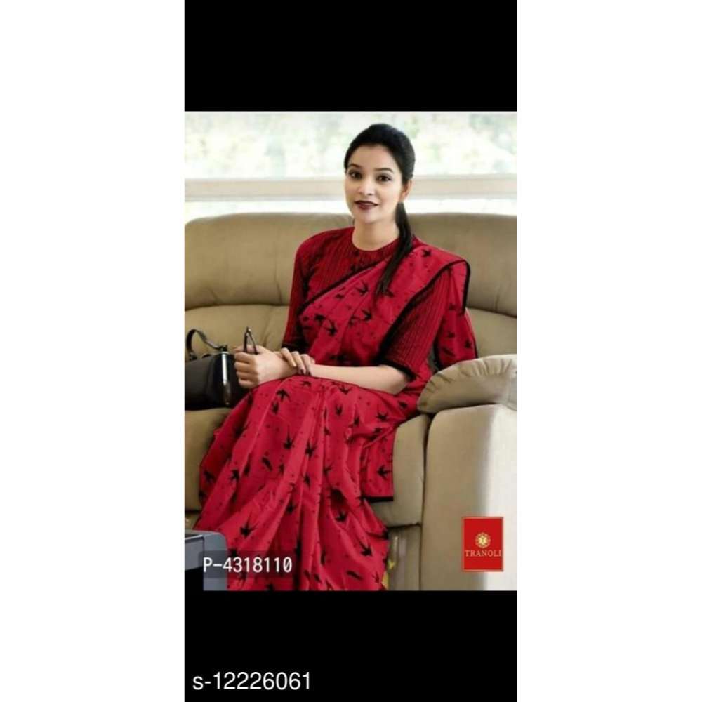 SOCCER PRESENTS WOMEN'S PRINTED PURE COTTON MULMUL (MALMAL) SAREE WITH BLOUSE