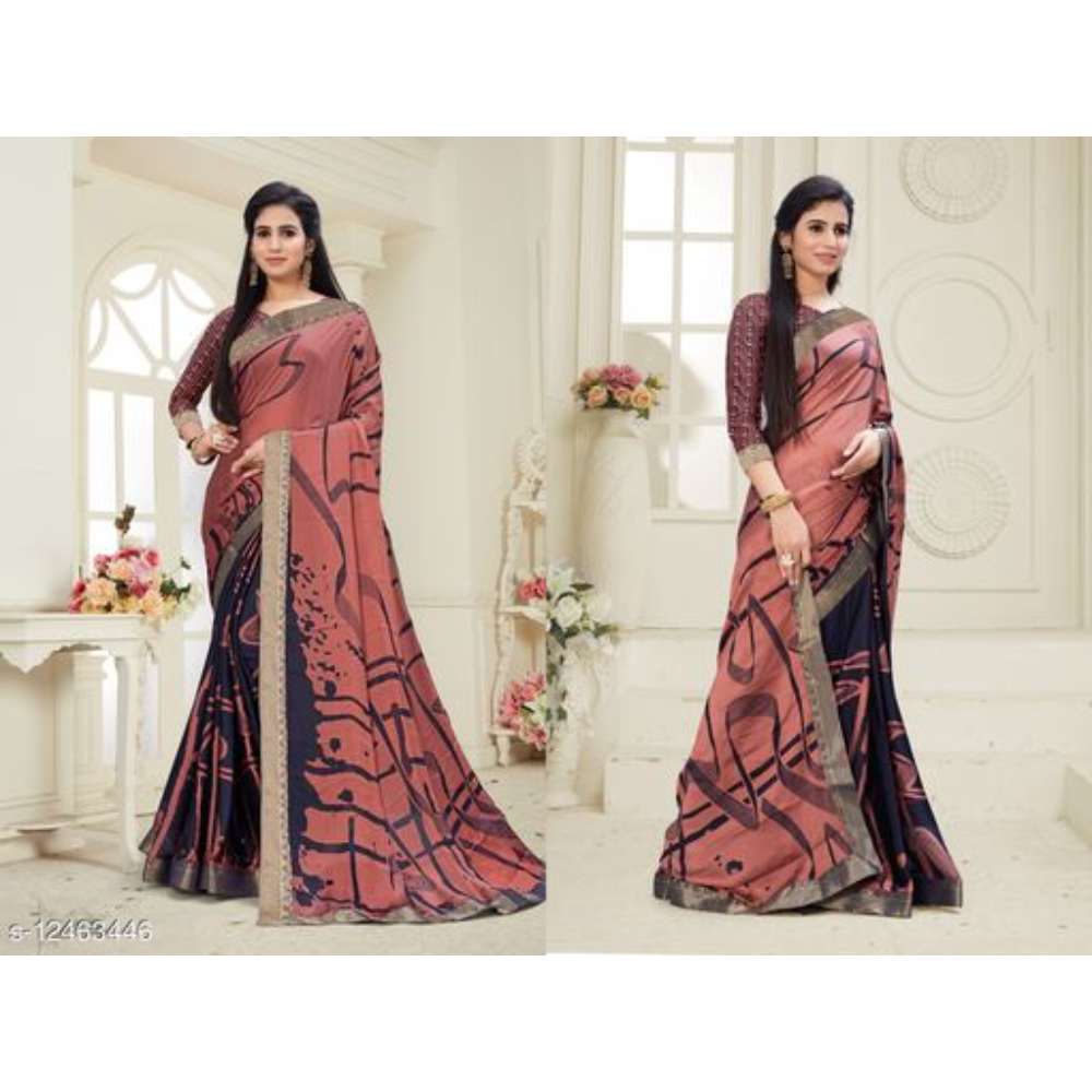 Krishnvatika Women Chiffon Silk Saree With Blouse Piece