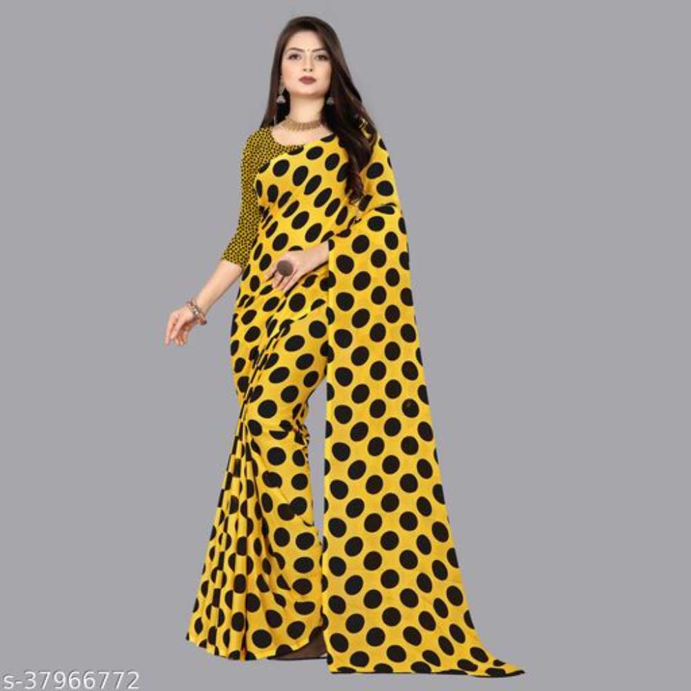 Printed, Daily wear, Georgette Saree with unstitched blouse piece
