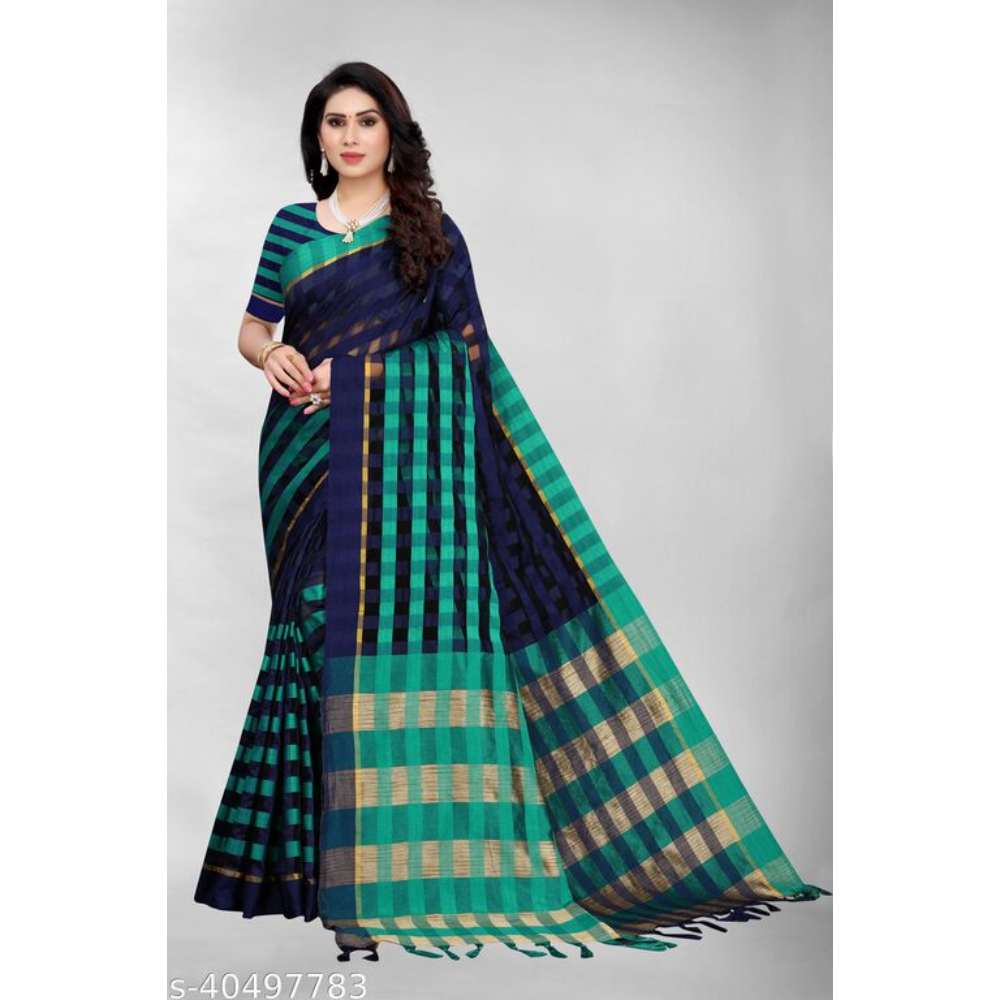 New Arrival Checkered Fashion Art Silk Saree