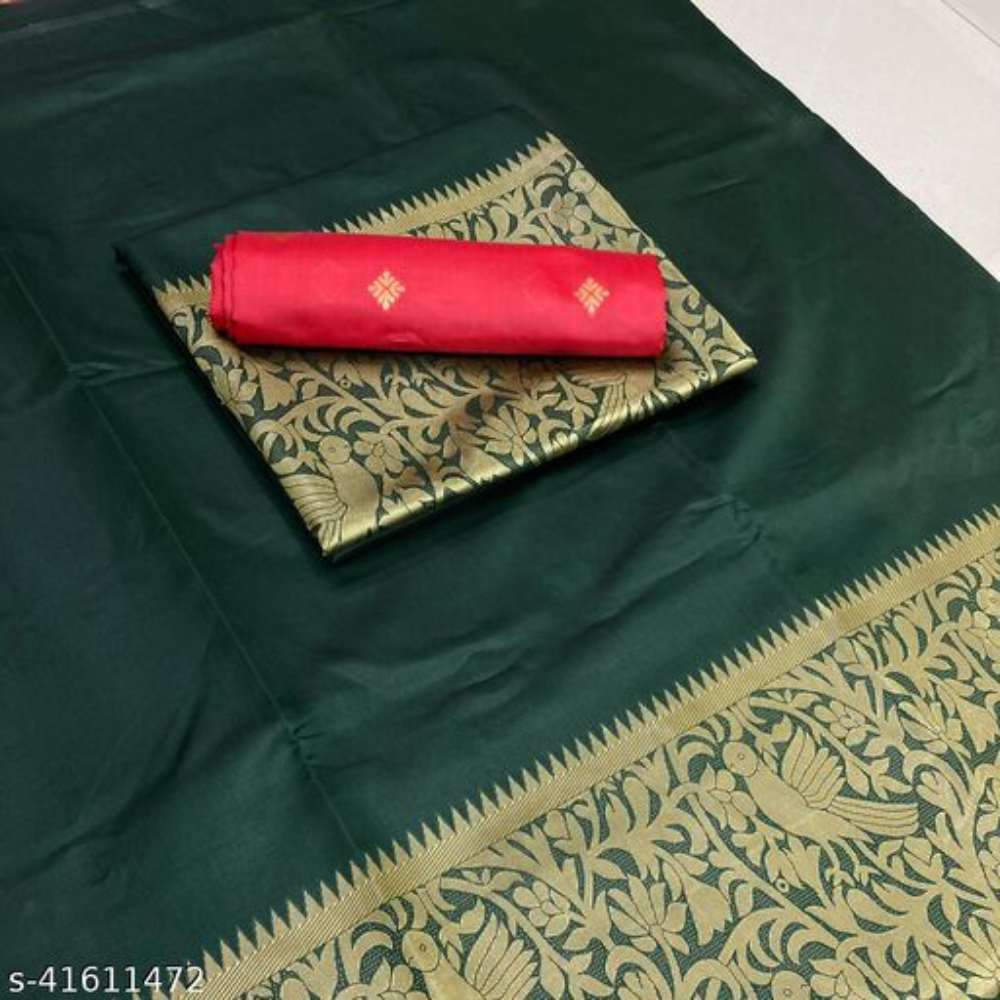 Festive Gorgeous Women's shubh Soft Raw Silk Saree with Blouse