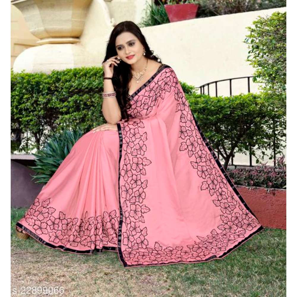 Riva Enterprise Women's Rangoli Georgette With sequine Embroidery floral Work Party Wear Saree