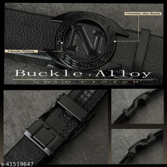 ZORO Alphabet Letter Autolock Grip PU Leather Belt - Black - RAB-80-N