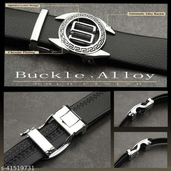 ZORO Alphabet Letter Autolock Grip PU Leather Belt - Black - RAB-83-