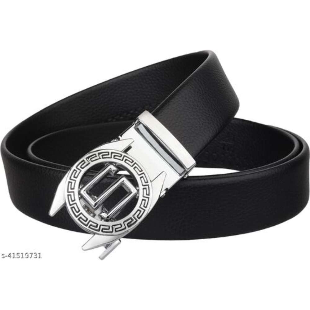 ZORO Alphabet Letter Autolock Grip PU Leather Belt - Black - RAB-83-