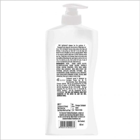 Chik Anti-Dandruff Shampoo 650ml and Chik Thick & Glossy Black Shampoo, 340ml