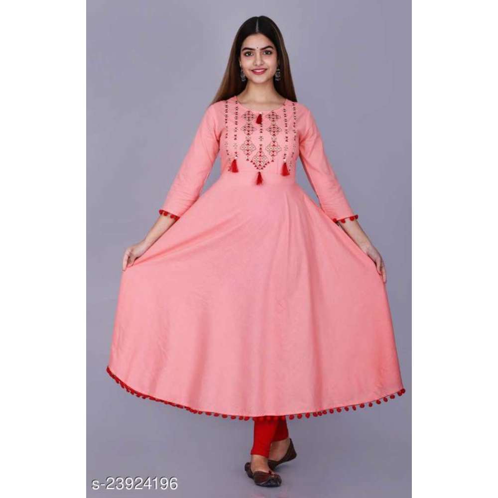 pom pom peach gown