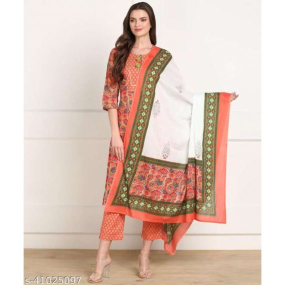 RAJDULARI RAJASTHANI KURTA / KURTI SET WITH DUPATTA (ORANGE)