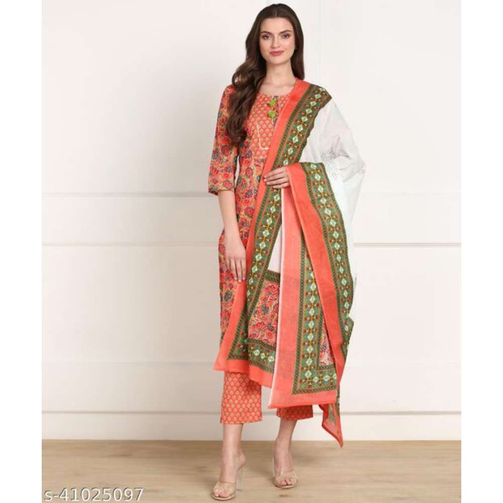 RAJDULARI RAJASTHANI KURTA / KURTI SET WITH DUPATTA (ORANGE)