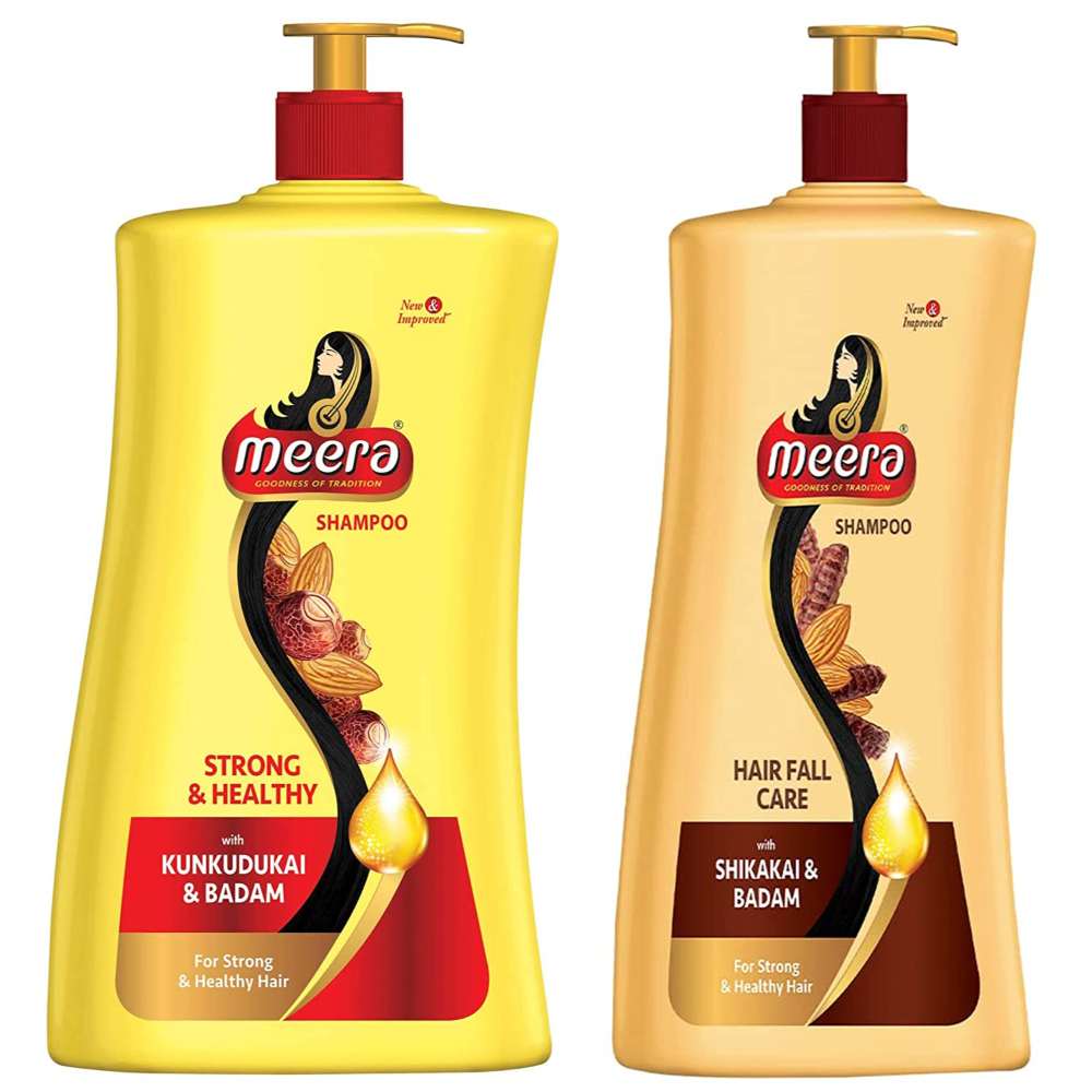 Meera Hairfall Care Shampoo, 1L and Meera Strong and Healthy Shampoo, 1L