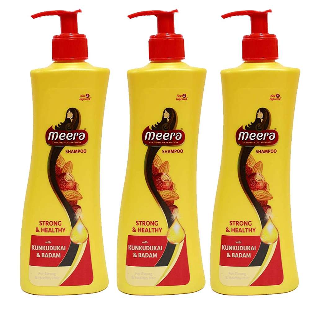Meera Strong and Healthy Shampoo 340ml Men & Women - Pack of 3